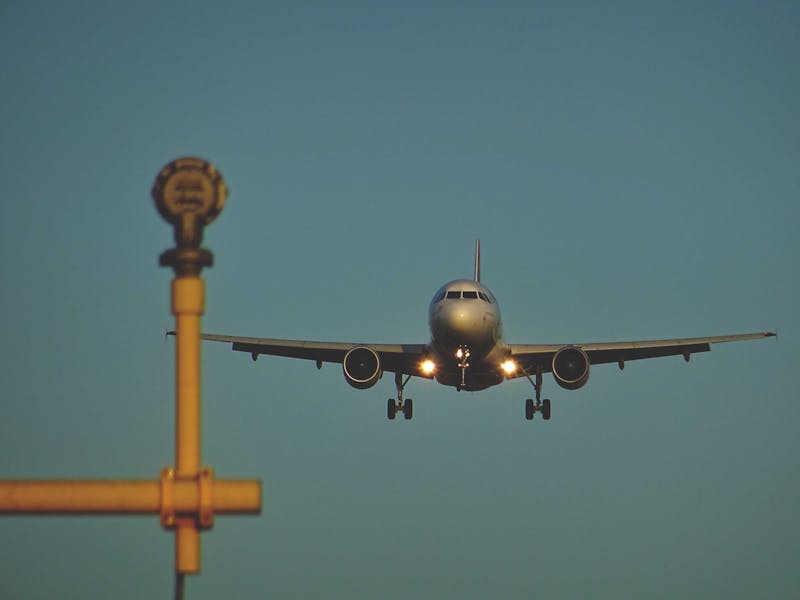 Aeroplane about to land