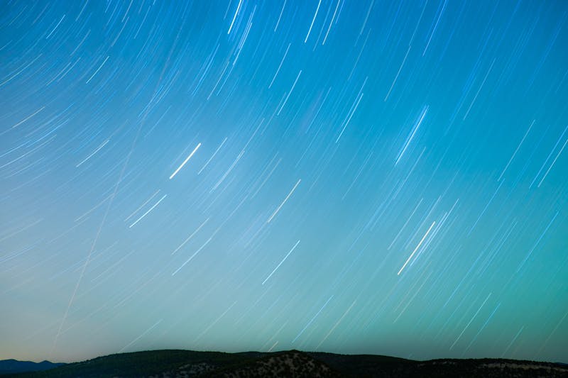 A blue sky long exposure shot.