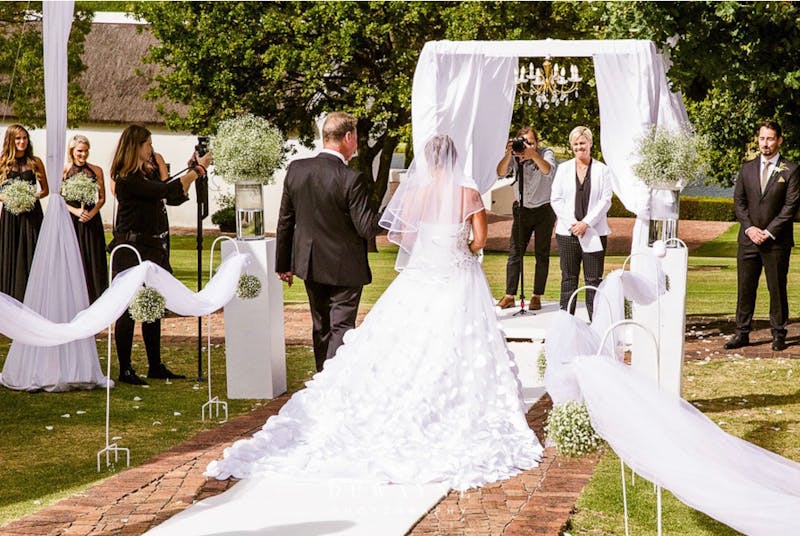 Bride walking down the aisle