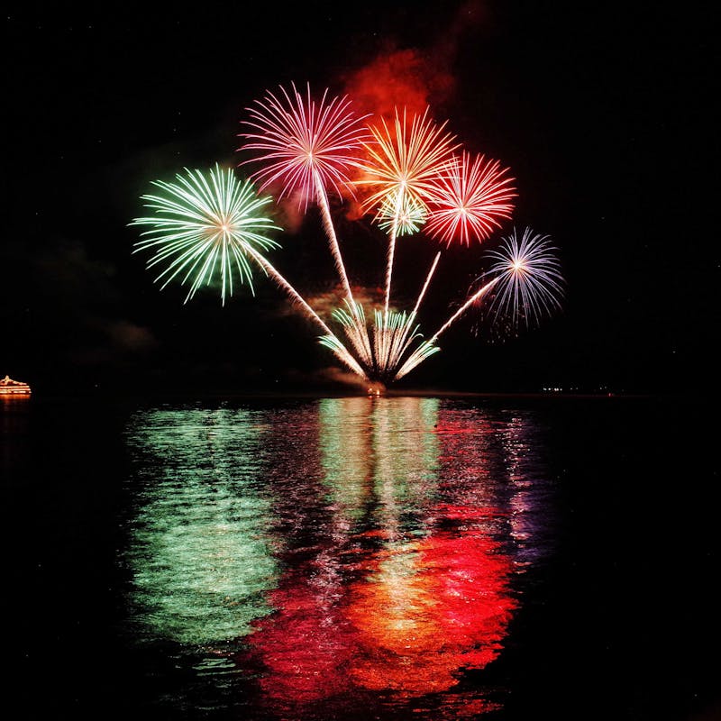 Fireworks being shot into the sky.