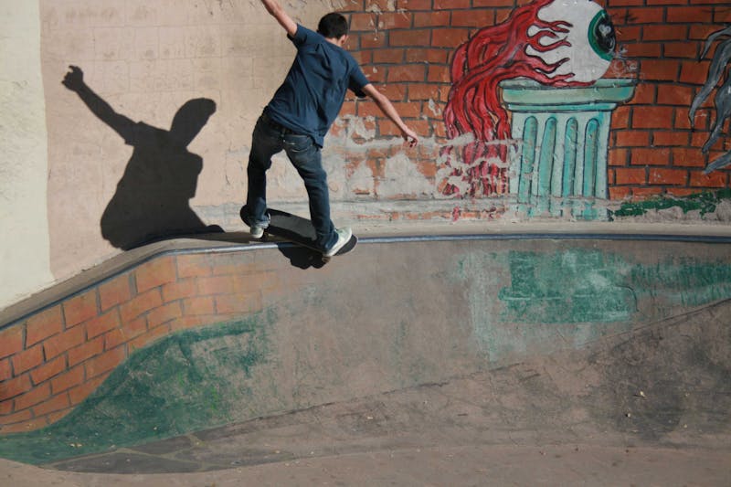 Teen on skateboard