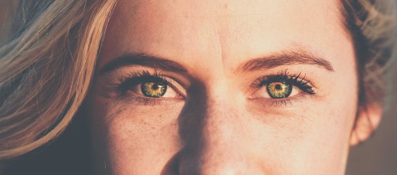A woman's eyes staring.
